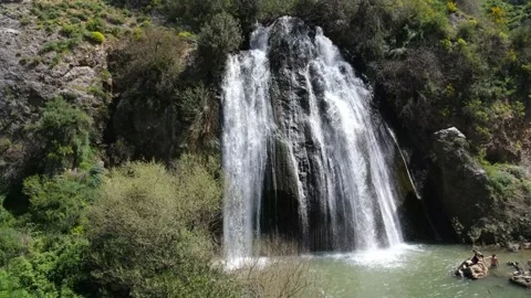 A fifty-meter waterfall on a stream in the upper Galilee. Stock-Footage 191568294