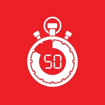 Fifty minute stop watch countdown Stock Illustration