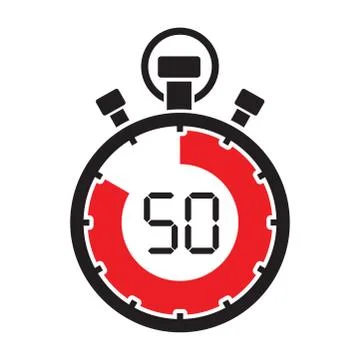 Fifty minute stop watch countdown Stock Illustration