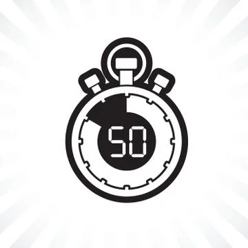 Fifty minute stop watch countdown Stock Illustration