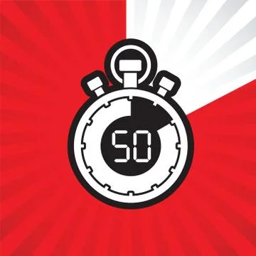 Fifty minute stop watch countdown Illustrazione stock