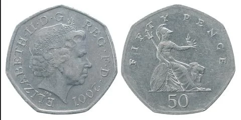 Fifty pence Stock Photos