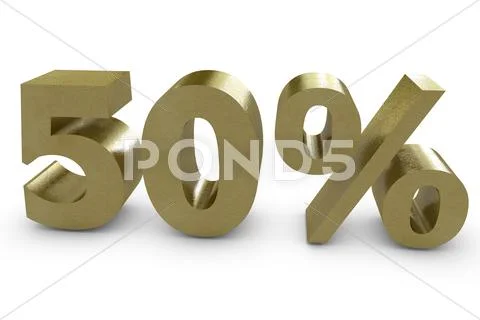 Fifty percent in 3d Stock Illustration