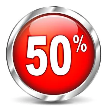 Fifty percent icon Stock Illustration