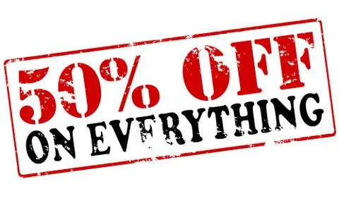 Fifty precent off on everything Stock Illustration