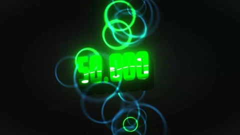 Fifty thousand subscribers, number, green, with animation, movement, bubbles Stock Footage 161704717