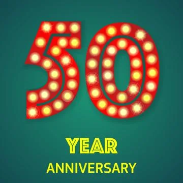 Fifty year anniversary light background Stock Illustration