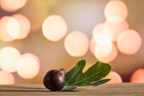 Fig with blurred background in bokeh. Stock Photos