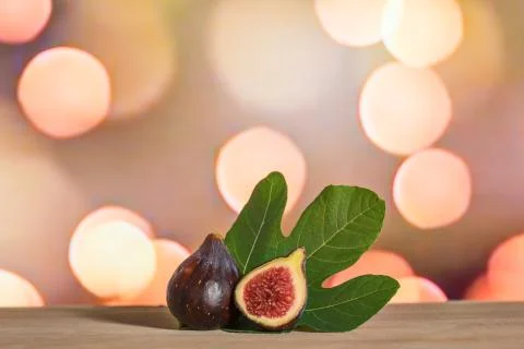 Fig with blurred background in bokeh. Stock Photos