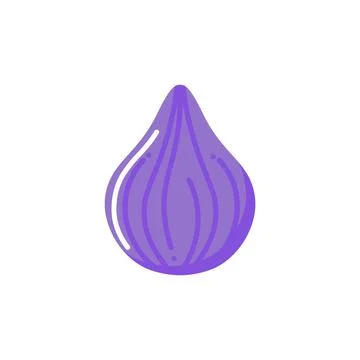 Fig cartoon vector fruit icon illustration. Fig fruit purple flat line icon set Stock Illustration