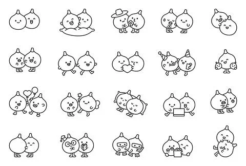 Fig couple character set Ilustração Stock