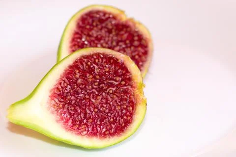 Fig cut in two halves Stock Photos
