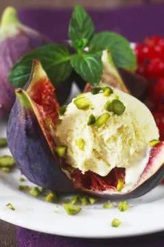 Fig Dessert Stock Photos