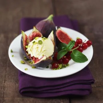 Fig Dessert Stock Photos