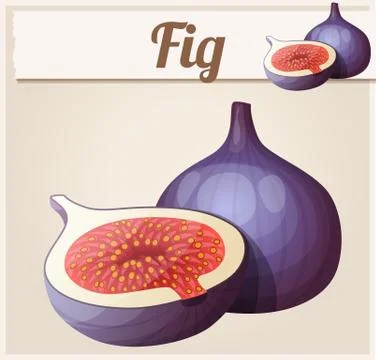 Fig fruit. Cartoon vector icon Stock Illustration