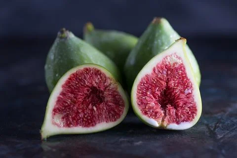Fig fruit close-up, fresh fruit. High quality photos. Background. Stock Photos
