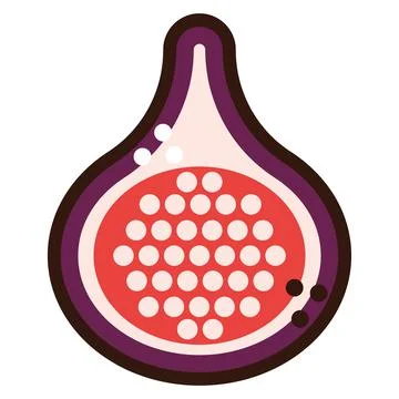 Fig fruit doodle icon Stock Illustration