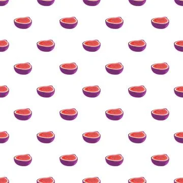 Fig fruit halves creating a seamless pattern Stock Illustration