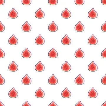 Fig fruit halves creating a seamless pattern background Stock Illustration