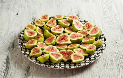 Fig fruit plate Stock Photos