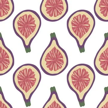 Fig halves seamless pattern, vector graphics Stock Illustration