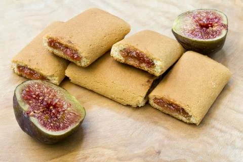 Fig roll biscuit Stock Photos