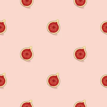 Fig seamless pattern. Vegan organic eco fruit background. vector illustration Illustrazione stock