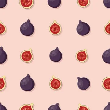 Fig seamless pattern. Vegan organic eco fruit background. vector illustration イラスト素材