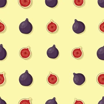 Fig seamless pattern. Vegan organic eco fruit background. vector illustration イラスト素材