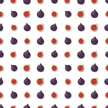 Fig seamless pattern. Vegan organic eco fruit background. vector illustration Illustrazione stock