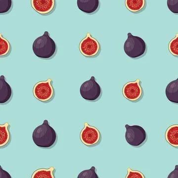 Fig seamless pattern. Vegan organic eco fruit background. vector illustration Illustrazione stock