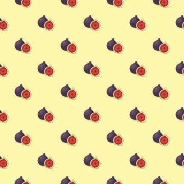 Fig seamless pattern. Vegan organic eco fruit background. vector illustration イラスト素材