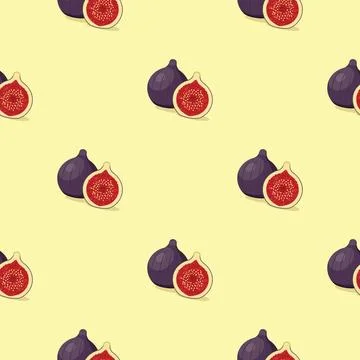 Fig seamless pattern. Vegan organic eco fruit background. vector illustration Illustrazione stock