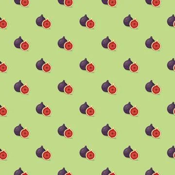 Fig seamless pattern. Vegan organic eco fruit background. vector illustration Illustrazione stock