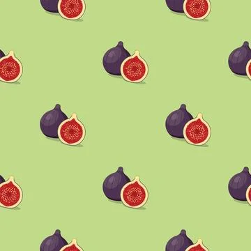 Fig seamless pattern. Vegan organic eco fruit background. vector illustration Illustrazione stock