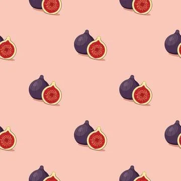 Fig seamless pattern. Vegan organic eco fruit background. vector illustration Illustrazione stock