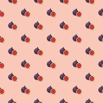 Fig seamless pattern. Vegan organic eco fruit background. vector illustration Stock Illustration