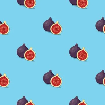 Fig seamless pattern. Vegan organic eco fruit background. vector illustration イラスト素材