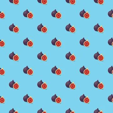 Fig seamless pattern. Vegan organic eco fruit background. vector illustration イラスト素材