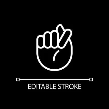 Fig sign pixel perfect white linear icon for dark theme Stock Illustration