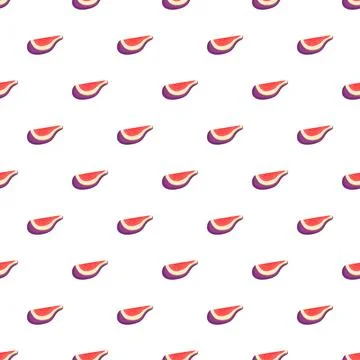 Fig slice fruit pattern on white background Stock Illustration
