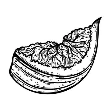 Fig slice vector icon. Vintage sketch of ripe garden fruit with tasty pulp Stock Illustration