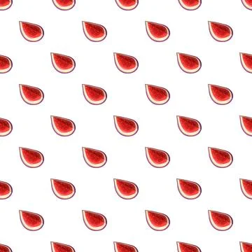 Fig slices creating a seamless fruit pattern background 스톡 일러스트