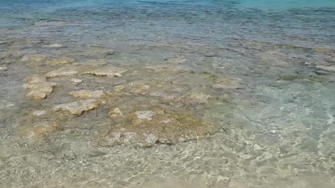 Fig tree beach, cyprus. april 2021. calm sea at fig tree beach Paralimni, Stock Footage 153161189