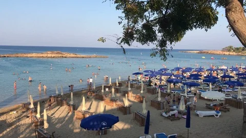 Fig Tree Beach, Cyprus Video stock 121566030