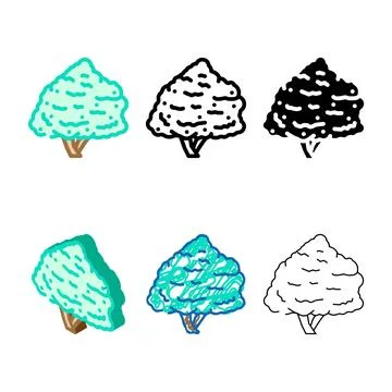 Fig tree jungle amazon color icon variety vector 스톡 일러스트