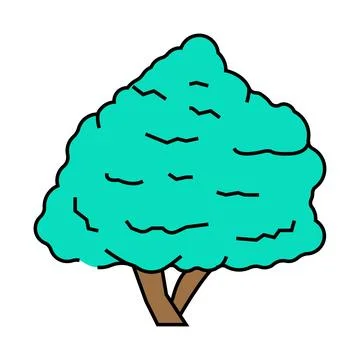 Fig tree jungle amazon icon color illustration Stock Illustration