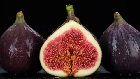 Fig. Whole and slice figs. Sliding shot Video stock 161323725