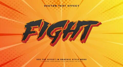 Fight 3d editable text effect イラスト素材