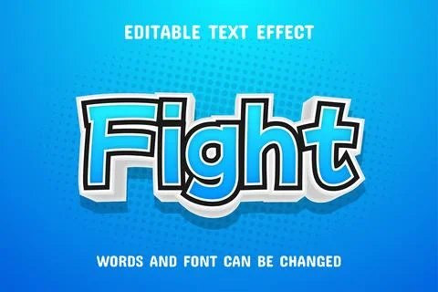 Fight 3d text effect Stock Illustration